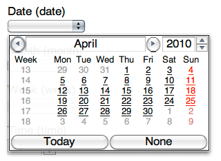 Opera displays a date picker for input type=date