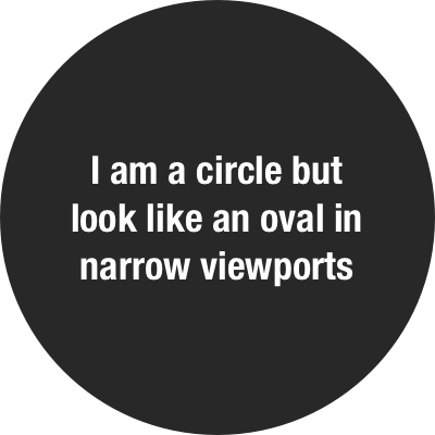 I am a circle but look like an oval in narrow viewports