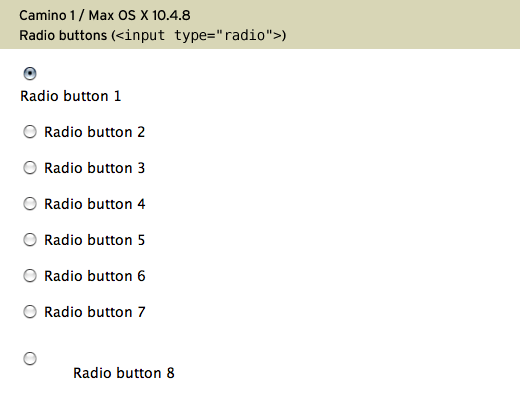 Camino 1, Mac OS X 10.4.8