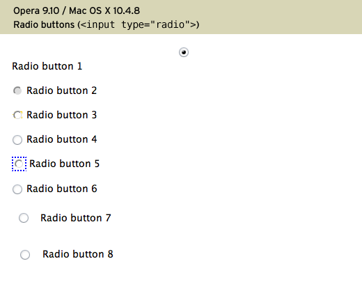Opera 9.10, Mac OS X 10.4.8