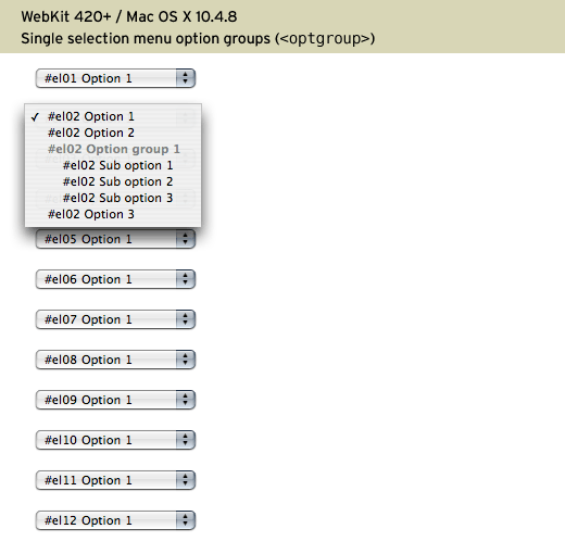 WebKit 420+, Mac OS X 10.4.8
